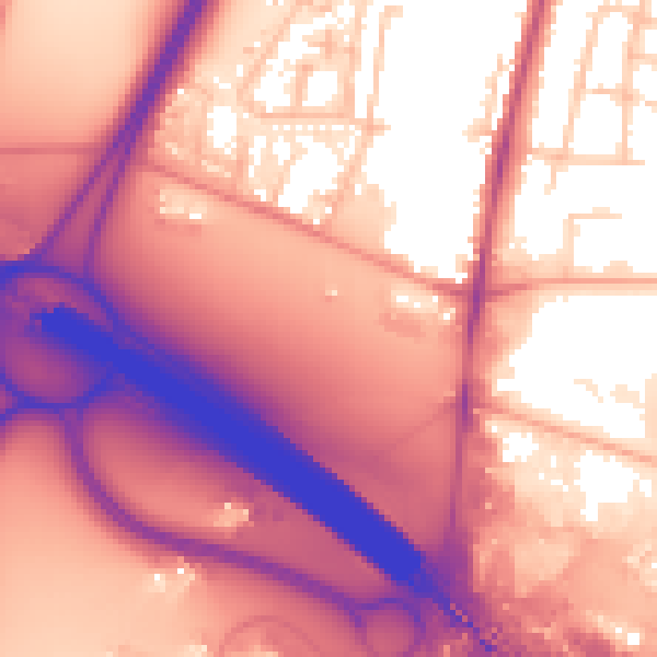 Daytime road noise heatmap for CV7 9JX