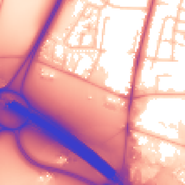 Daytime road noise heatmap for CV7 9NL