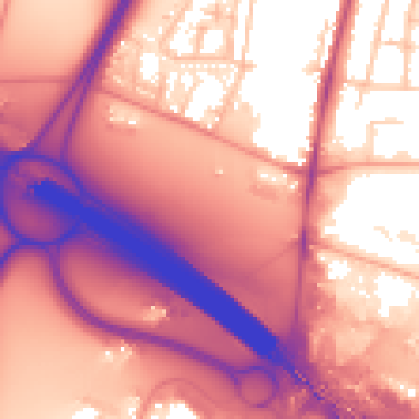 Daytime road noise heatmap for CV7 9NN