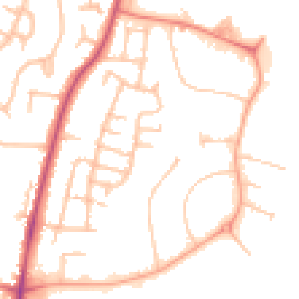 Daytime road noise heatmap for CV7 9NP