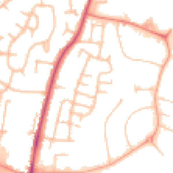 Daytime road noise heatmap for CV7 9NR