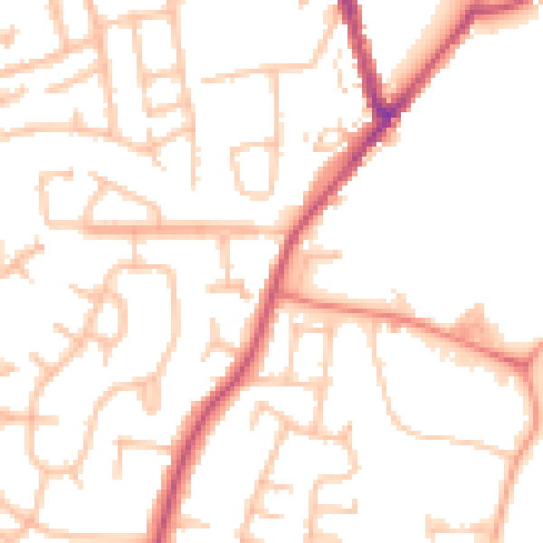 Daytime road noise heatmap for CV7 9NX