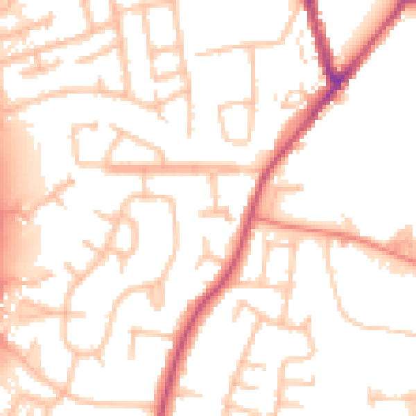Daytime road noise heatmap for CV7 9PA