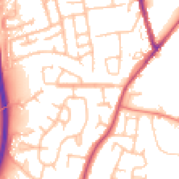 Daytime road noise heatmap for CV7 9PB