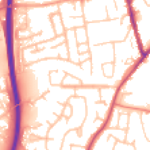 Daytime road noise heatmap for CV7 9PF