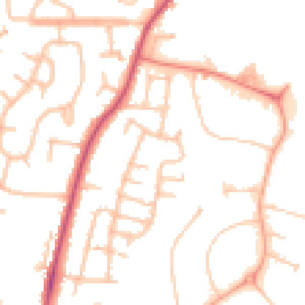 Daytime road noise heatmap for CV7 9PL