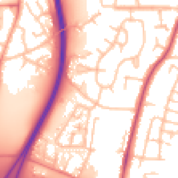 Daytime road noise heatmap for CV7 9PS