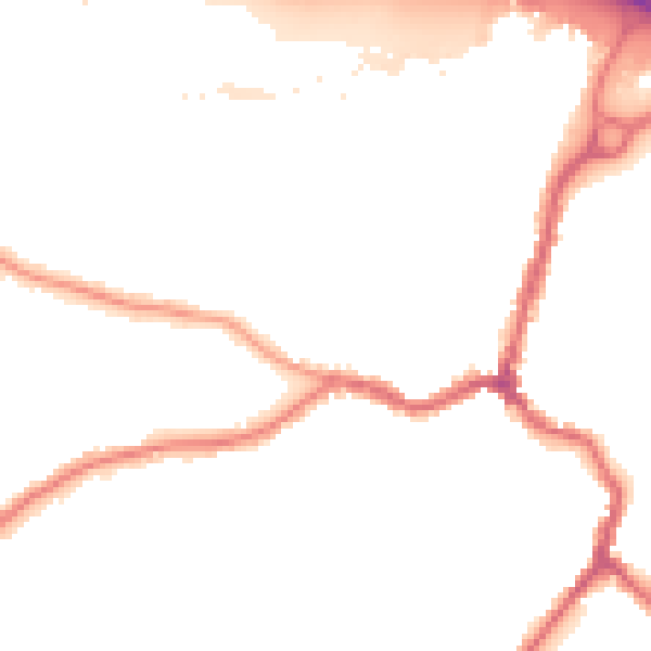 Night-time road noise heatmap for DA5 1AN