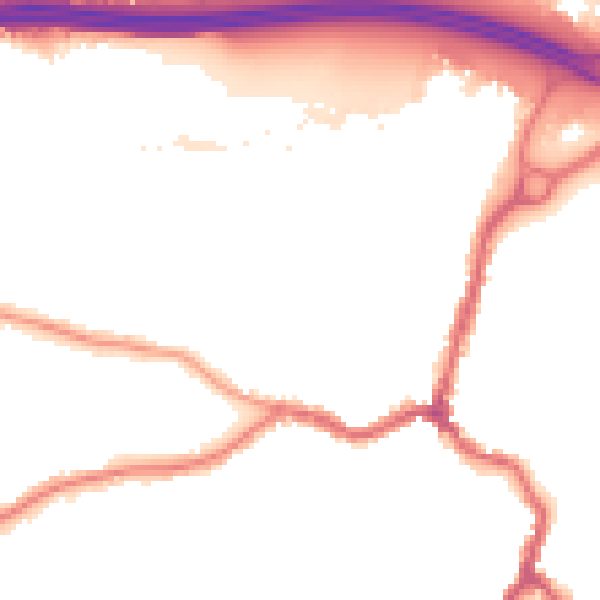 Night-time road noise heatmap for DA5 1AW