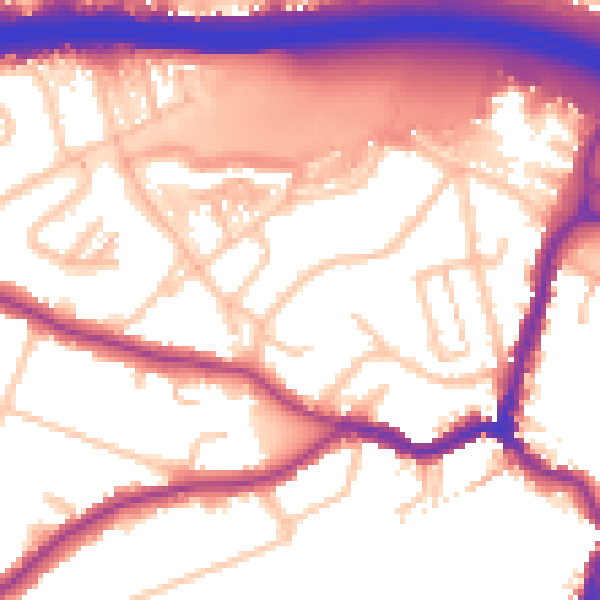 Daytime road noise heatmap for DA5 1BA