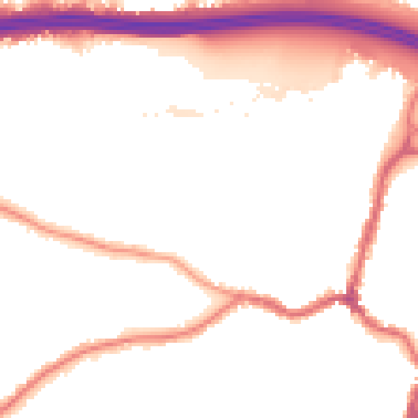 Night-time road noise heatmap for DA5 1BA