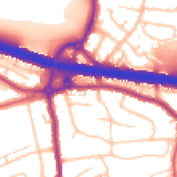 Daytime road noise heatmap for DA5 1BU