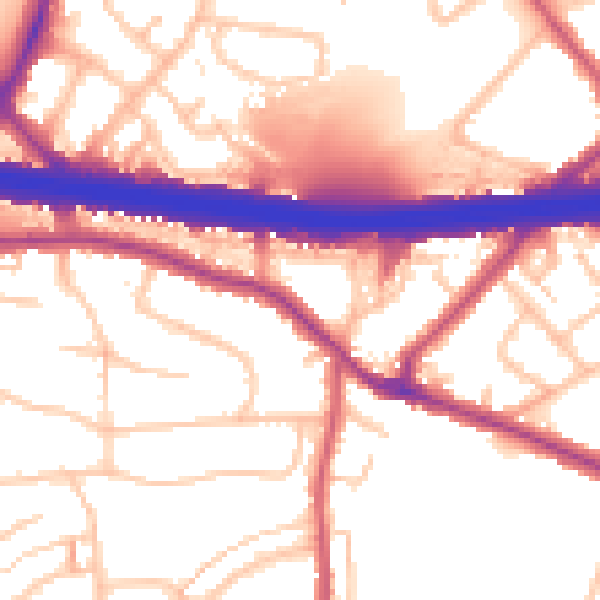 Daytime road noise heatmap for DA5 1BW