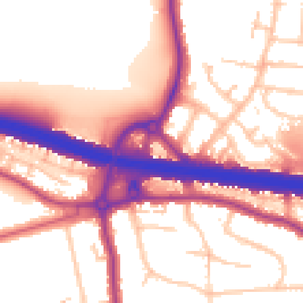 Daytime road noise heatmap for DA5 1DF