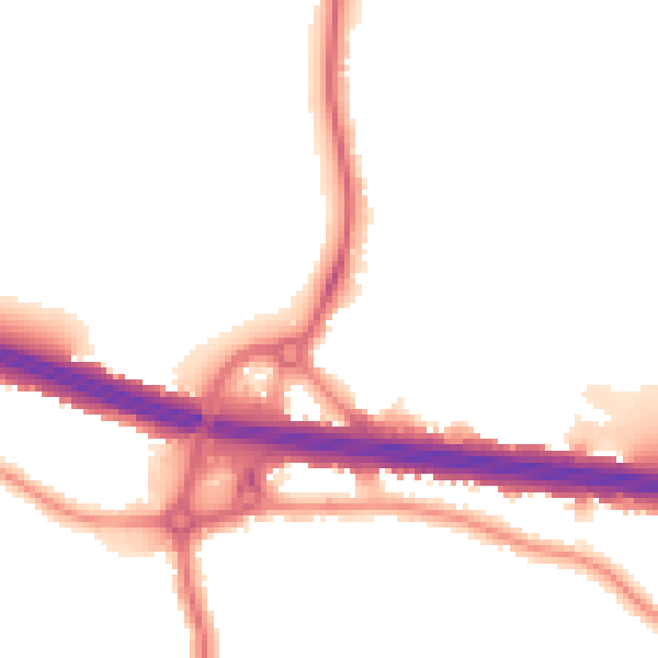 Night-time road noise heatmap for DA5 1DG