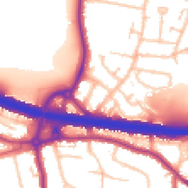 Daytime road noise heatmap for DA5 1DH