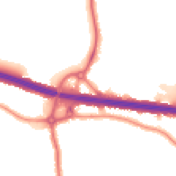 Night-time road noise heatmap for DA5 1DL