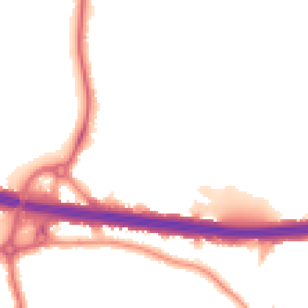 Night-time road noise heatmap for DA5 1DR