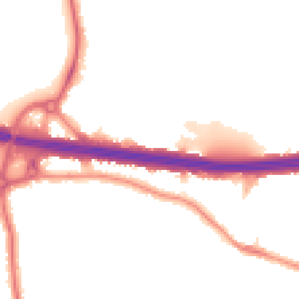 Night-time road noise heatmap for DA5 1DU