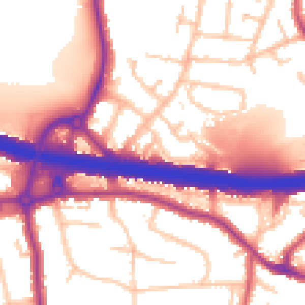 Daytime road noise heatmap for DA5 1EA