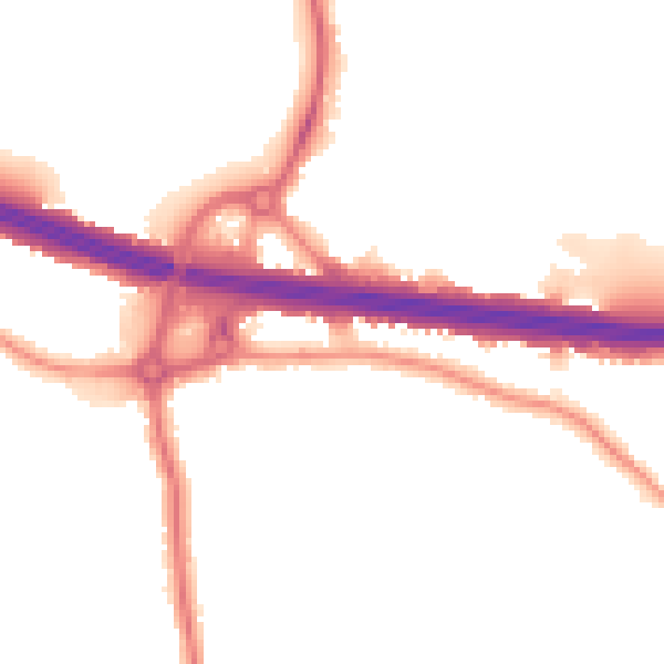 Night-time road noise heatmap for DA5 1EX