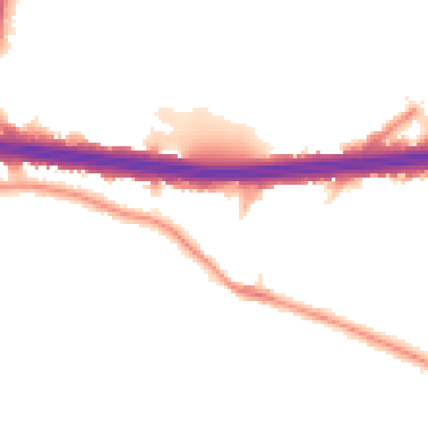Night-time road noise heatmap for DA5 1JN
