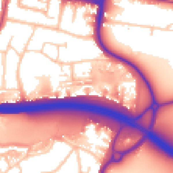 Daytime road noise heatmap for DA5 1QB