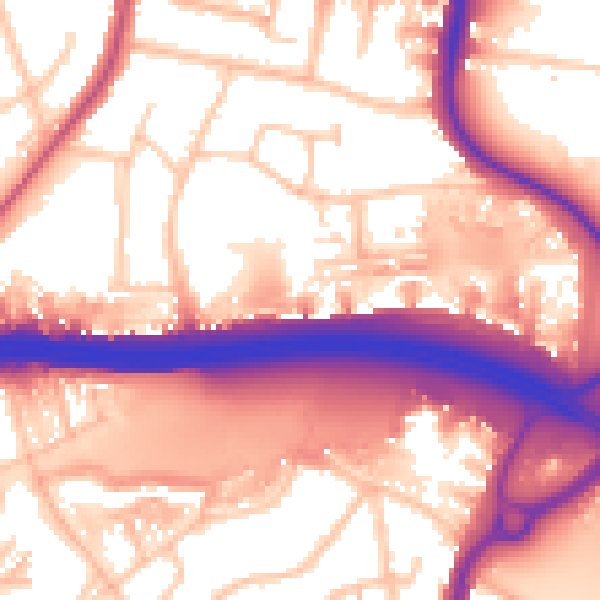 Daytime road noise heatmap for DA5 1QJ