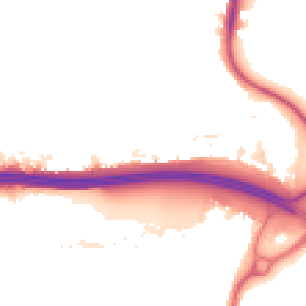 Night-time road noise heatmap for DA5 1QJ