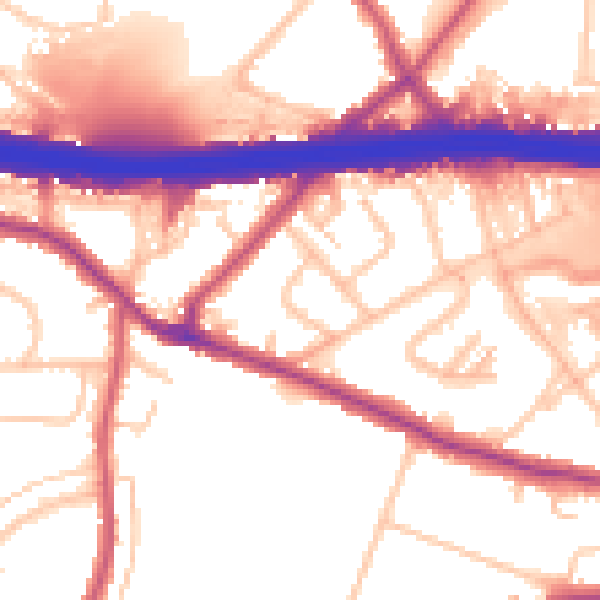 Daytime road noise heatmap for DA5 1RB