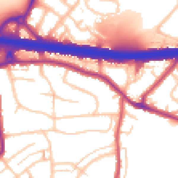 Daytime road noise heatmap for DA5 3AA
