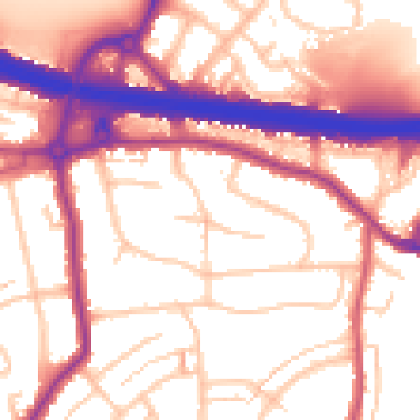 Daytime road noise heatmap for DA5 3DQ