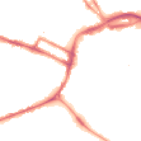 Night-time road noise heatmap for DE1 1AP
