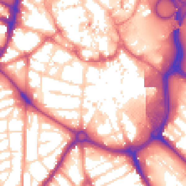 Daytime road noise heatmap for DE1 1AW