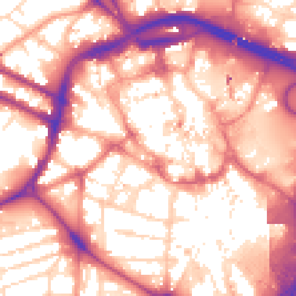 Daytime road noise heatmap for DE1 1BE