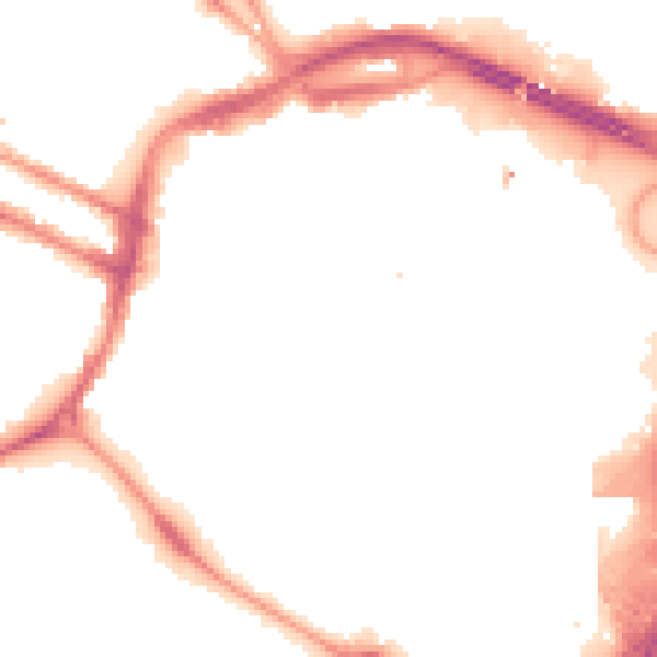 Night-time road noise heatmap for DE1 1BE
