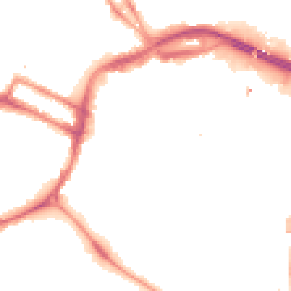 Night-time road noise heatmap for DE1 1BR