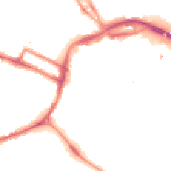 Night-time road noise heatmap for DE1 1BU