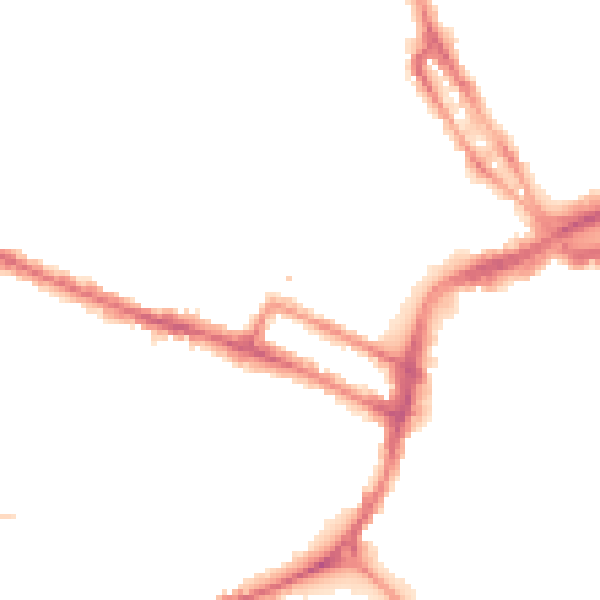 Night-time road noise heatmap for DE1 1BW