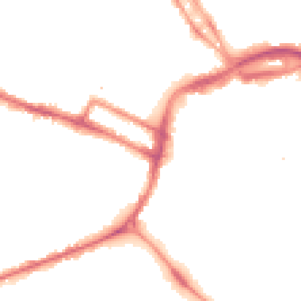 Night-time road noise heatmap for DE1 1BX