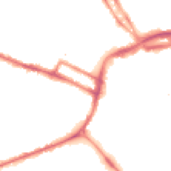 Night-time road noise heatmap for DE1 1DA