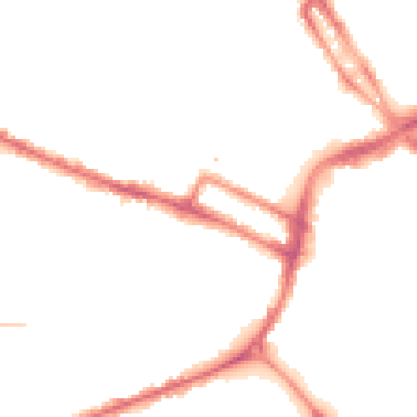 Night-time road noise heatmap for DE1 1DF