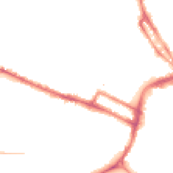 Night-time road noise heatmap for DE1 1DH