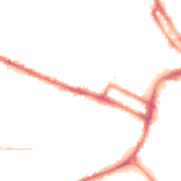 Night-time road noise heatmap for DE1 1DJ