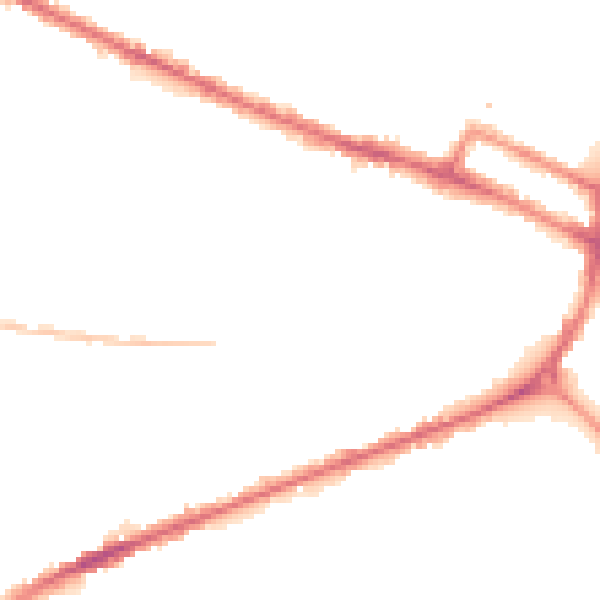 Night-time road noise heatmap for DE1 1DL