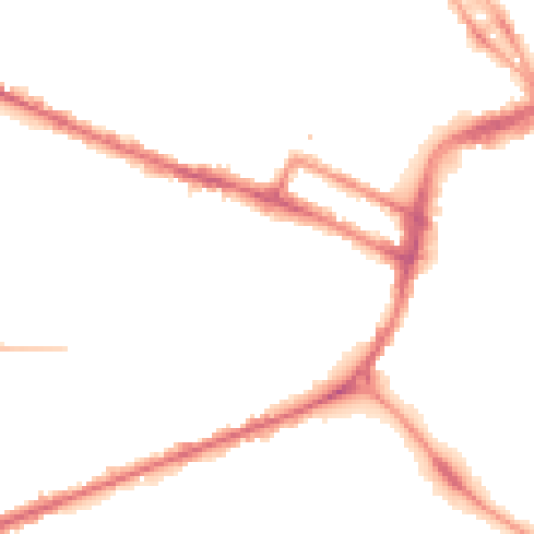 Night-time road noise heatmap for DE1 1DN