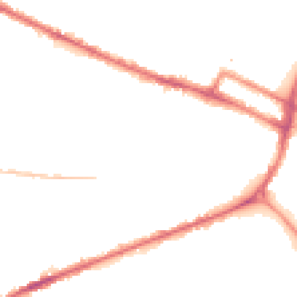 Night-time road noise heatmap for DE1 1DP