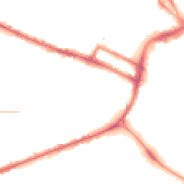 Night-time road noise heatmap for DE1 1DQ