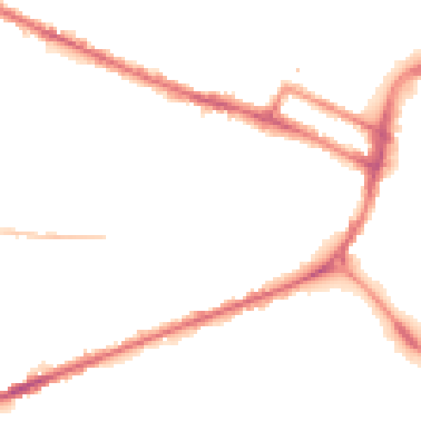 Night-time road noise heatmap for DE1 1DT