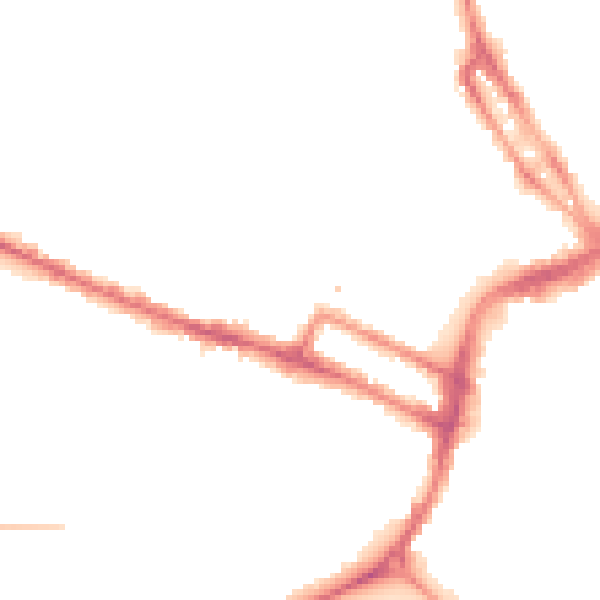 Night-time road noise heatmap for DE1 1DY